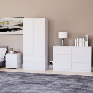 Denver Bedroom Set (2 Drawer Bedside, 6 Drawer Chest, 2 Door 2 Drawer Wardrobe) by Vida Designs