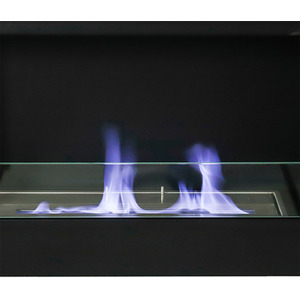 Stainless Steel Recessed Ethanol Fireplace - Black by Livingandhome