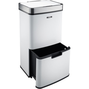 75L Recycling Sensor Bin with 3 Compartments and Food Caddy - White / Matt by Cooks Professional