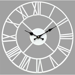 Silent Open Face Large Wall Clock White - White / 40cm by Klass Home Collection