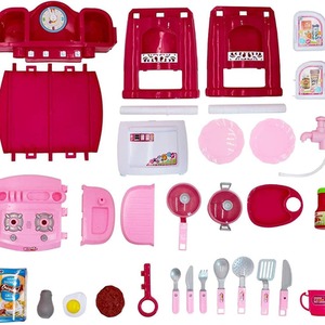 Miniature Kitchen with Light, Sound and Water Features - Pink