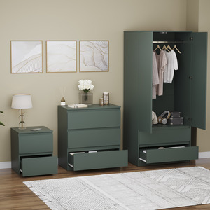 Denver Bedroom Set (2 Drawer Bedside, 3 Drawer Chest, 2 Door 2 Drawer Wardrobe) by Vida Designs