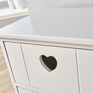 Home Source Lovestack 3 Heart Handle Drawer Chest Storage Unit - White by Home Source