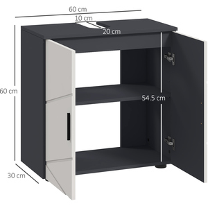 kleankin Under Sink Cabinet with Shelf Light Grey - Light Grey by kleankin