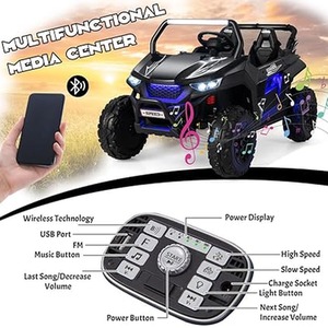 Kids Electric Ride On UTV - Black by Costway