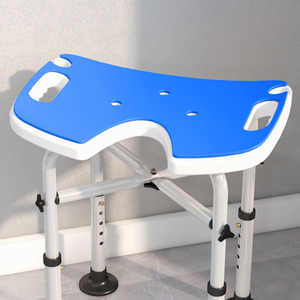 HOMCOM Adjustable Shower Stool with Grab Rail Padded Seat by HOMCOM