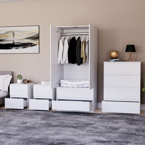 Denver Bedroom Set (2 Drawer Bedside (x2), 4 Drawer Chest, 2 Door Wardrobe) by Vida Designs