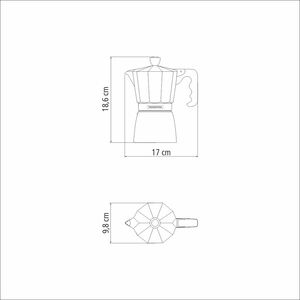 Tramontina Italian Espresso Pot - Black by Tramontina