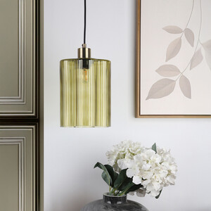 Eylin Glass Pendant - Olive