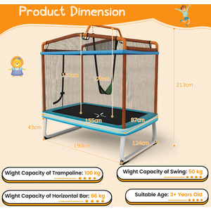 Costway 6FT Kids' Rectangle Toddler Trampoline-Orange - Orange by Costway