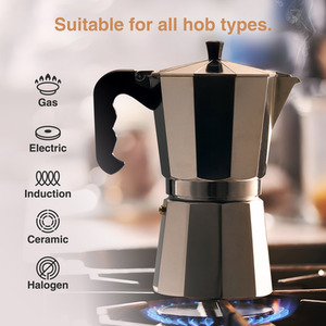 Aluminium Stovetop Espresso Maker - Silver / 300ml by VonShef