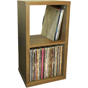 CUBE - 2 Cubby Square Display Shelves Vinyl LP Record Storage - Oak - Oak by Watsons