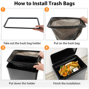 50L Automatic Motion Sensor Garbage Bin - Black by Costway