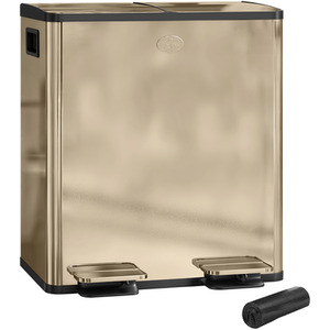 HOMCOM 20L Dual Kitchen Bin with Removable Inner Buckets by HOMCOM