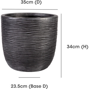 Small Round Amalfi Pot - Black by Strata