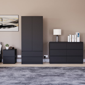 Denver Bedroom Set (2 Drawer Bedside, 6 Drawer Chest, 2 Door 2 Drawer Wardrobe) by Vida Designs