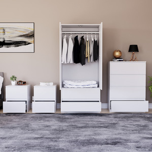 Denver Bedroom Set (2 Drawer Bedside (x2), 4 Drawer Chest, 2 Door Wardrobe) by Vida Designs