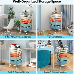 6 Drawers Rolling Storage Cart - White by Costway