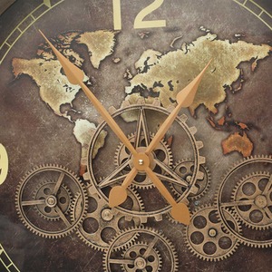 Modern Metal Gear Clock for Bedroom - Coffee by Vanity Living