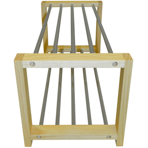 SLEEK - Solid Pine 6 Pair Shoe Storage Organiser Rack - Natural - Natural by Watsons