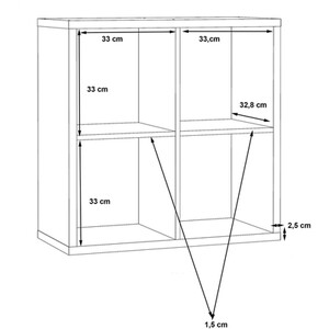 Mauro 2x2 Shelving Unit - Black