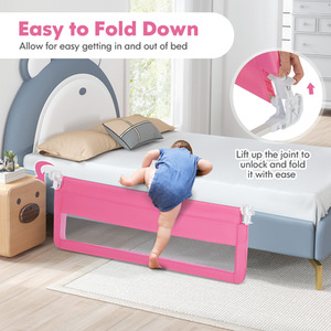 Children Safety Bedrail - Pink by Costway
