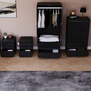 Vida Designs Glinton 4 Piece FSC Certified Bedroom Set- Black by Vida Designs