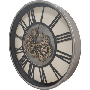 Vanity Living Silver and Gold Wall Clock with Gear Design - Silver by Vanity Living
