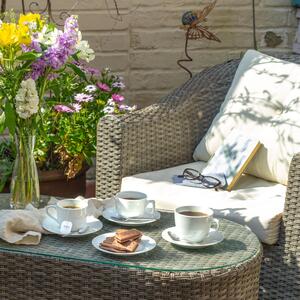 Classic White Teacup and Saucer Set - 200ml by Argon Tableware