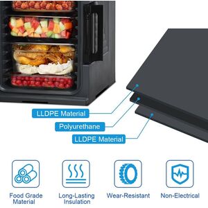 Food Thermal Box Container with Handle - Black by Costway