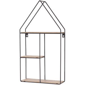 hexagonal display wall shelf - Black & Oak / 10cm / 56cm by Core Products Ltd