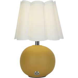 Rechargeable Ochre Ceramic Table Lamp - Orange by Lighting Collection