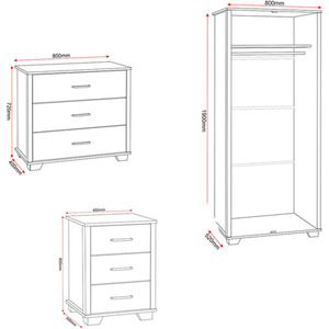 Oliver Trio Set - Light Oak Effect by Seconique