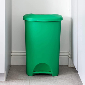 Rubbish Waste Recycling Green 50L Pedal Bin With Lid - Green by STORM TRADING GROUP