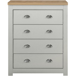 Wooden 4 Piece Furniture Set Wardrobe Chest of Drawers Bedsides Highgate - Grey by Birlea