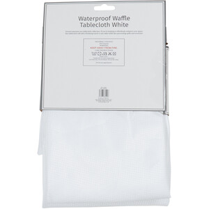 Waterproof Waffle Round Tablecloth - White by Divante