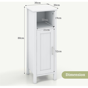 Bathroom Floor Cabinet Storage Cabinet - White by Costway