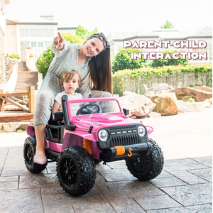 Kids Electric Ride on Car with Music - Pink by Costway