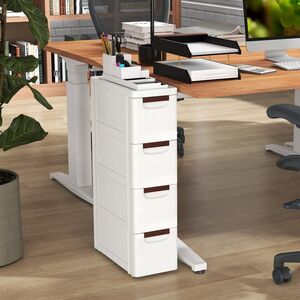 4-Drawer Bathroom Storage Unit - White by Costway