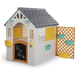 Dolu Garden Playhouse With Fence - White & Yellow by Dolu