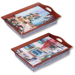 Pack of 2 Padded Lap Trays - Mixed by Greenhurst