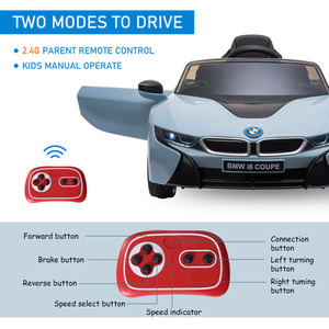 HOMCOM BMW I8 Coupe Licensed Electric Kids Ride On Car 6V - Blue by HOMCOM