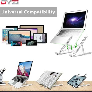 Foldable Ventilated Adjustable Laptop Tablet Stand - Silver by Dyzi