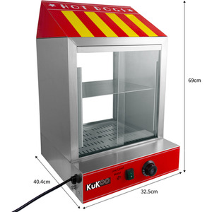 Hot Dog Steamer with Tongs and Sauce Bottles - Red by KuKoo