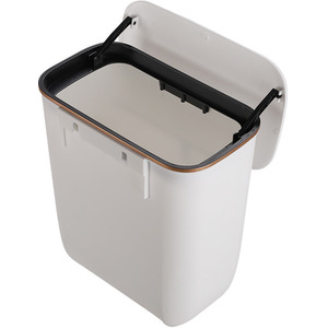 Livingandhome Hanging Waste Bin with Lid - Pearl White / 9l by Livingandhome