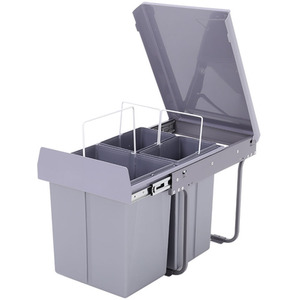 Pull-Out Kitchen Undermount Waste Bin Trash Can - Grey / 101020l by Livingandhome
