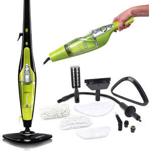 H2O HD Steam Mop and Handheld Steam Cleaner - Black and Green by H2o