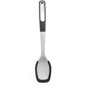 Silicone Edge Solid Spoon - Grey by Kitchen Master