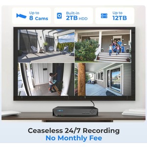 Reolink 4K Plus UHD NVR PoE AI 8ch 4x Bullet Kit 2TB - White by Reolink