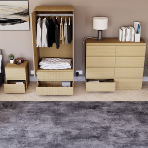 Denver Bedroom Set (2 Drawer Bedside, 8 Drawer Chest, 2 Door 2 Drawer Wardrobe) by Vida Designs